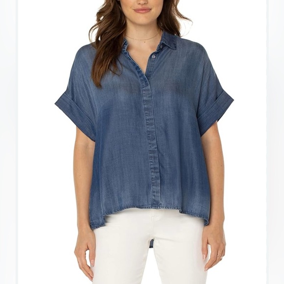 Liverpool Tops - Liverpool ombré tencel denim shirt, size L.
Great used condition.